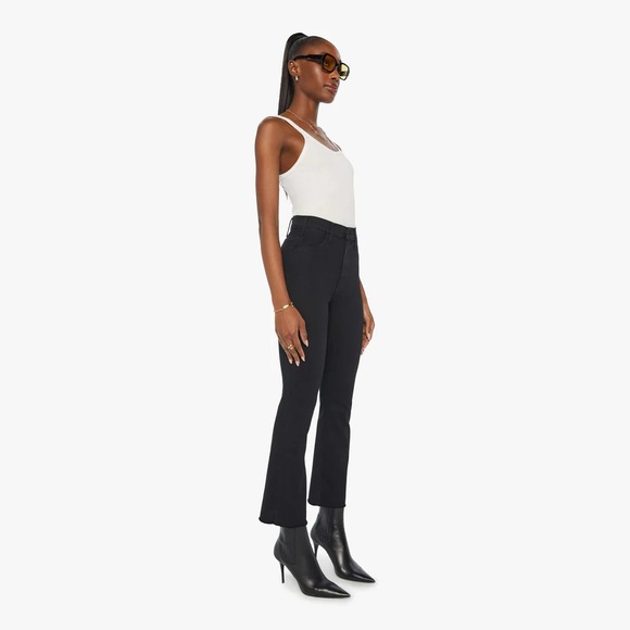 Mother the Hustler Ankle Fray in Not Guilty Black Dark Wash Size 28 Denim Jean - Picture 1 of 16